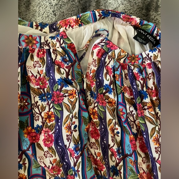 Anthropologie Tanvi Kedia Aparna Sequins Maxi Skirt Small Pleated Silk - Picture 8 of 8